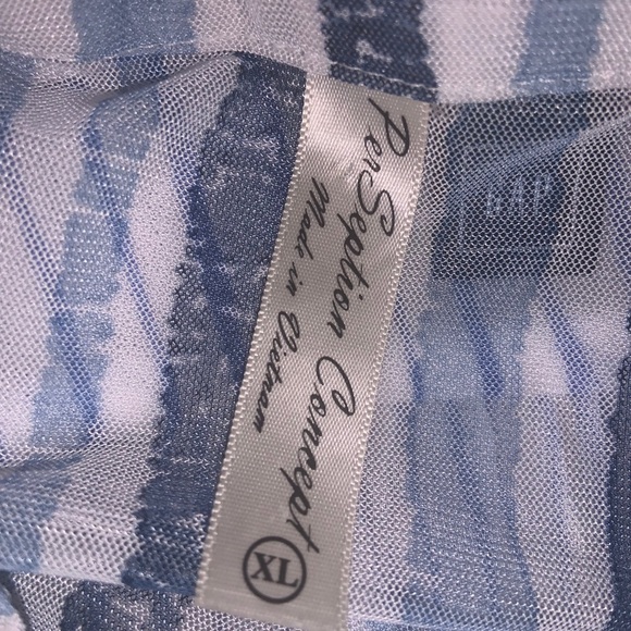 Perception Concept XL blue white button down sheer - Picture 4 of 4